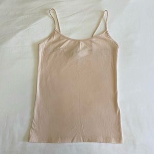 Forever 21 Cotton-Blend Basic Cami Cream/Beige Size S